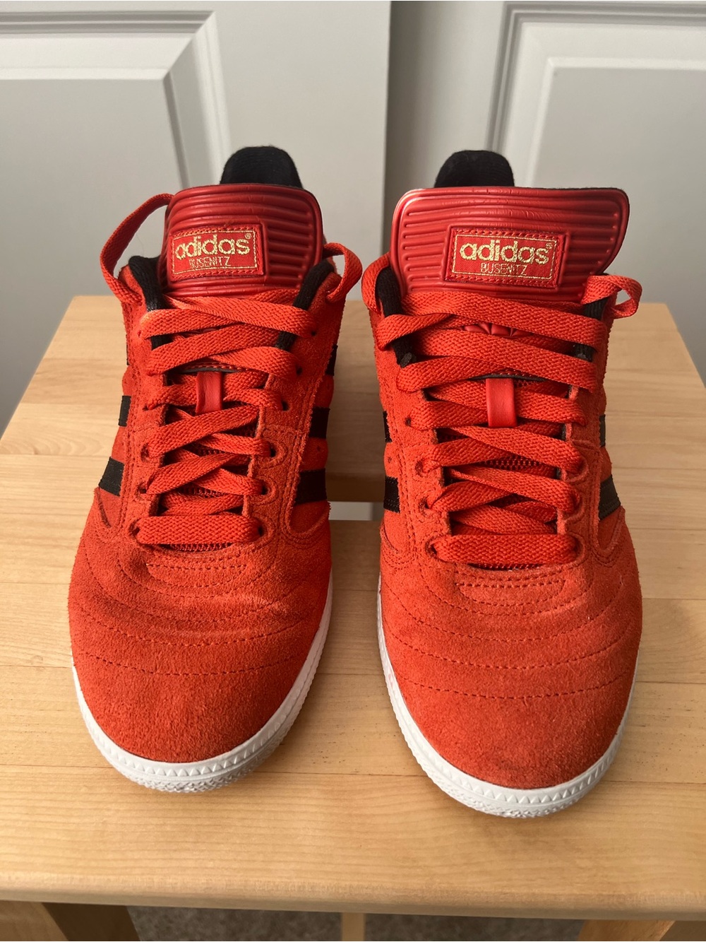 Adidas Busenitz Orange Suede Skateboard Sneakers